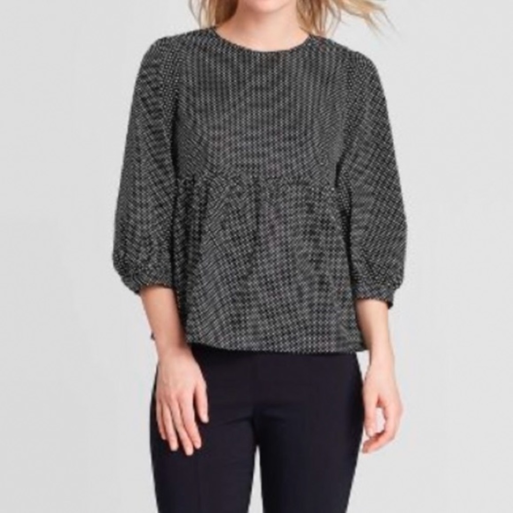 Who What Wear Polka Dot Balloon Blouse NWOT